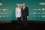 Adrian Newey and Lawrence Stroll, Owner, Aston Martin F1 Team at a press conference at Aston Martin Headquarters - Source: Getty